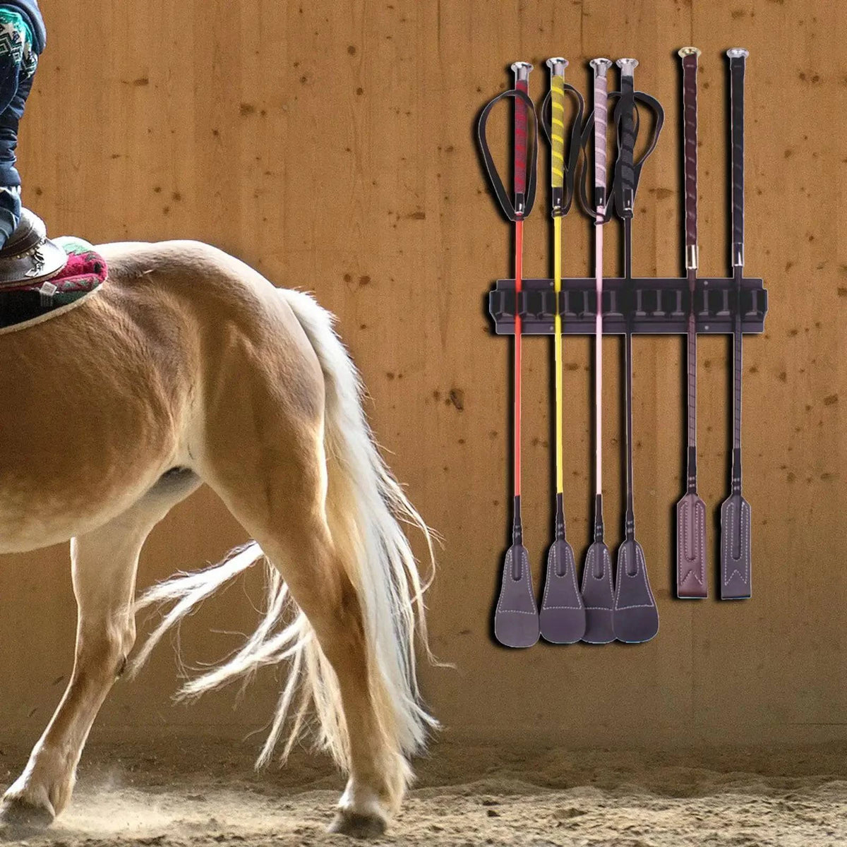 Wall-Mounted Whip Rack: Organize Your Tack Room with Ease